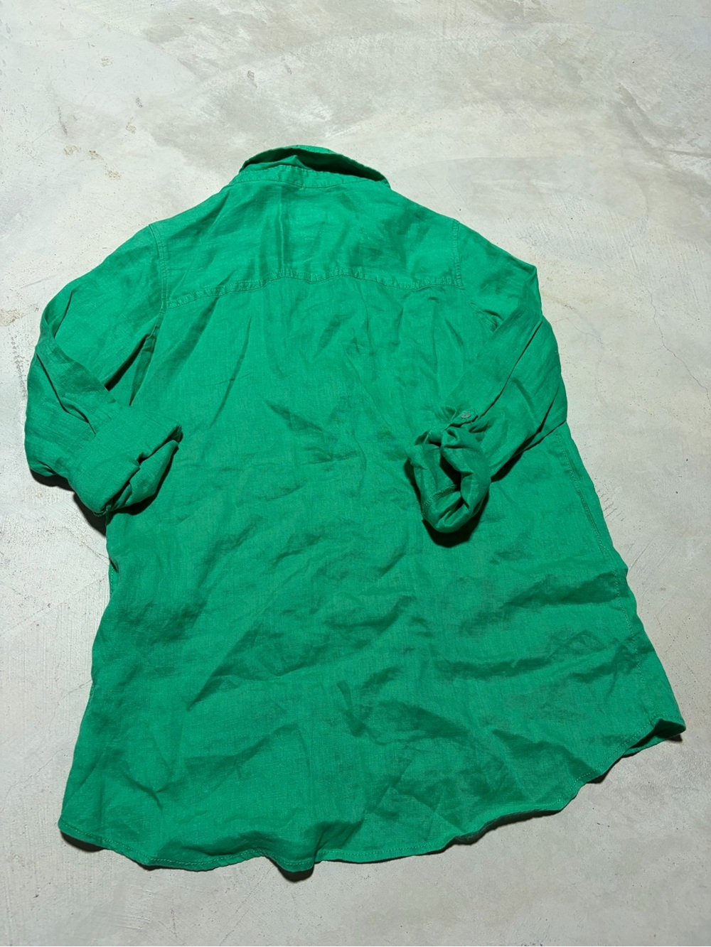 Sigrid Olsen Green Button-Down Linen Shirt - Picture 8 of 10